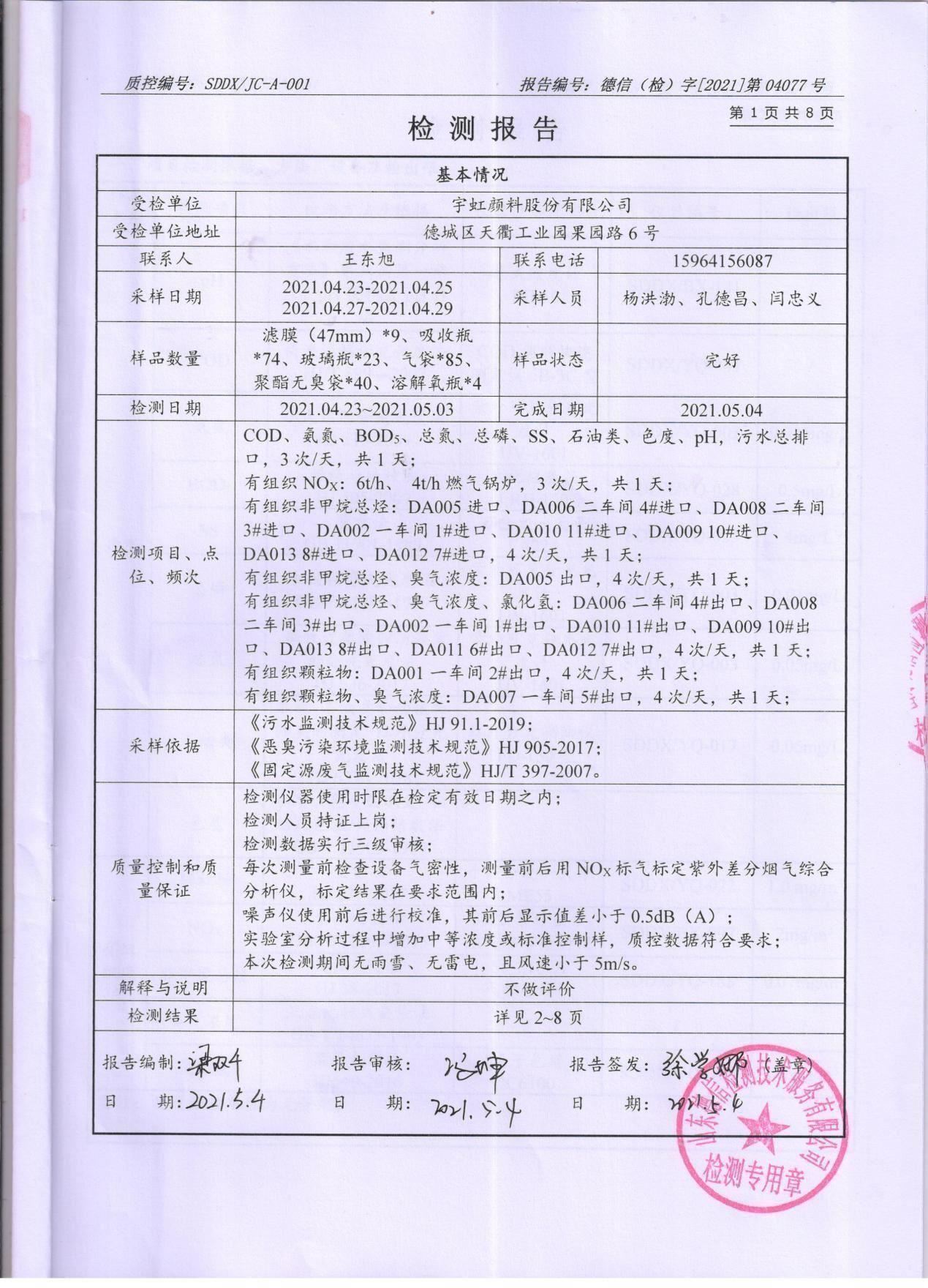 草莓视频下载大全最新颜料股份有限公司废水、大气污染物检测报告公示